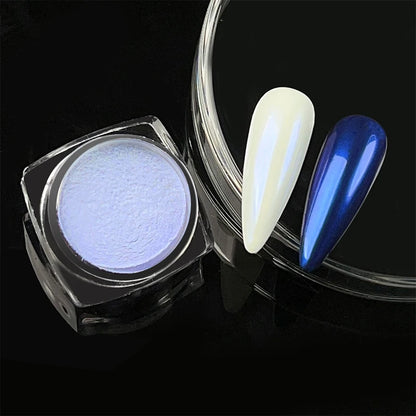 Aurora Pearl White Nail Glitter Powder for Stunning Designs - Smarsty