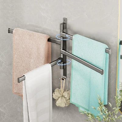 Rotatable Aluminum Towel Rack Space Saving Design - Smarsty