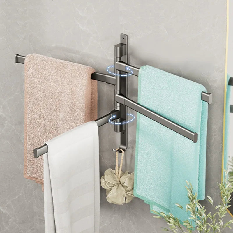 Rotatable Aluminum Towel Rack Space Saving Design - Smarsty