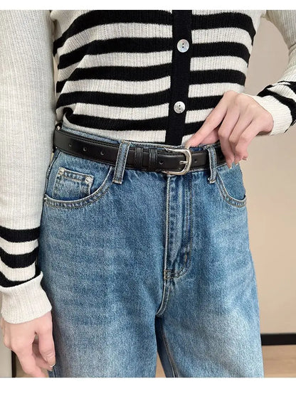 Women PU Leather Thin Belt Soft Comfortable Casual Waistband - Smarsty