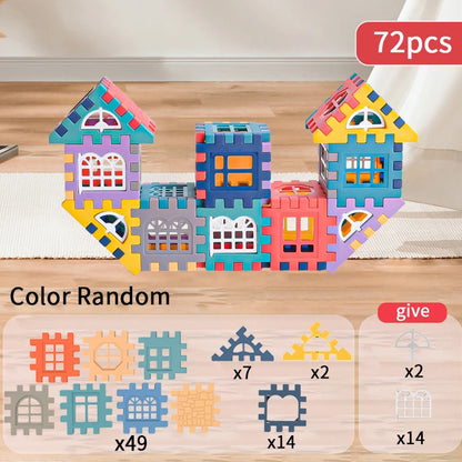 Large scale house building block simulation window design, kindergarten construction, creation of boys and girls large house bui - Smarsty