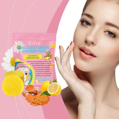 Turmeric Kojic Acid Exfoliating Cleansing Pads Combo - Smarsty
