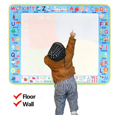 100x80CM Magic Water Drawing Mat with Reusable Magic Pens Doodle Montessori Painting Board Educational Toys Kids Gifts 39X31in by Smarsty