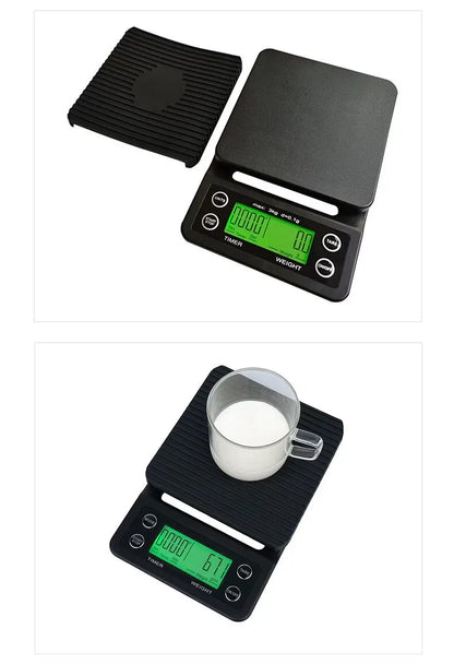 Black Precision Coffee Scale With Timer 0.1g Accuracy - Smarsty