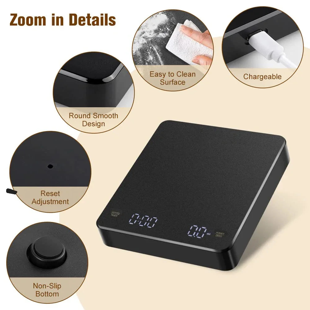 Digital Coffee Scale with Timer and High Precision - Smarsty