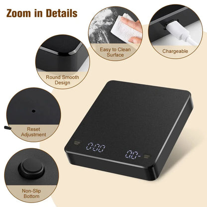 Digital Coffee Scale with Timer and High Precision - Smarsty