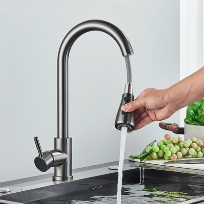 Rozin Chrome Kitchen Faucet with Pull Out Spout - Smarsty