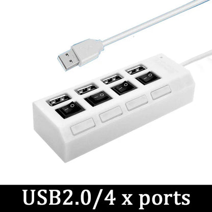 USB 3.0 Hub 4/7 Port Multiport Cable High Power Adapter