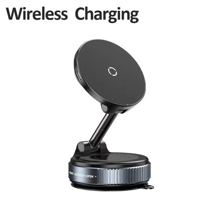Magnetic Car Phone Holder 360 Rotation Vacuum Suction - Smarsty