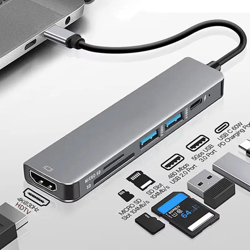 USB C Hub With 4KResolution HDMIOutput CardReader Dock