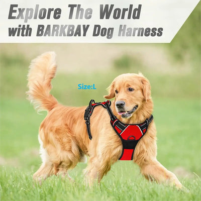 Heavy Duty Reflective No Pull Dog Harness with Easy Control Handle - Smarsty