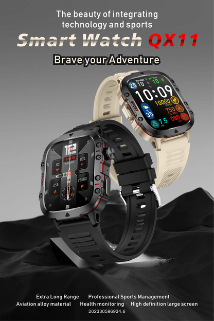 Rugged Military Smart Watch for Men with Bluetooth Calling - Smarsty
