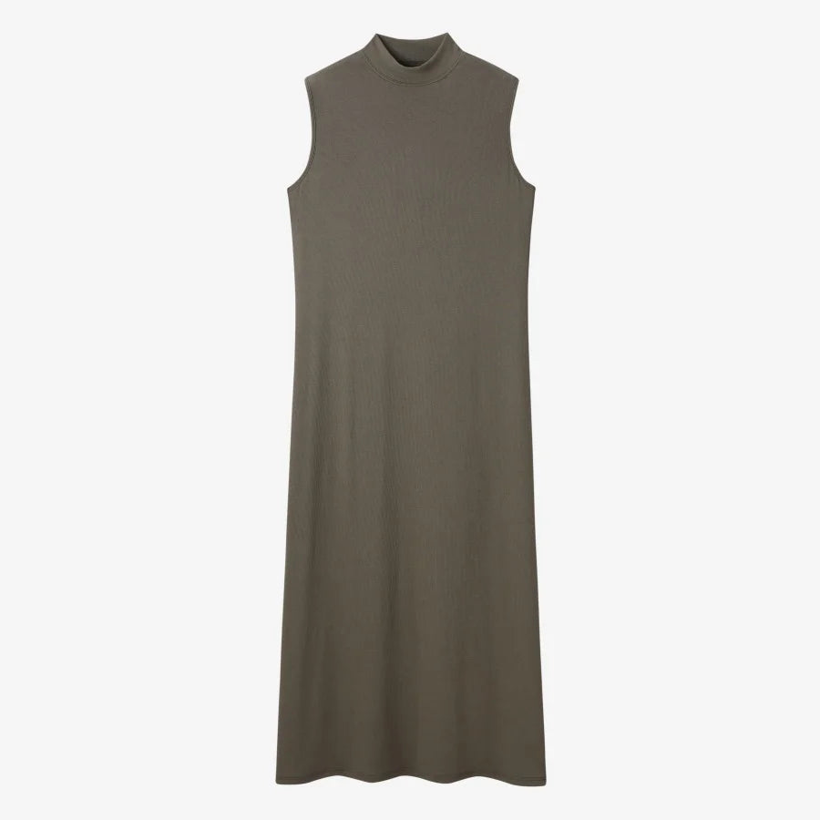 AS AW25 new design knitting cable cardigan + ribbing mockneck dress maxi length match for lady wear - Smarsty