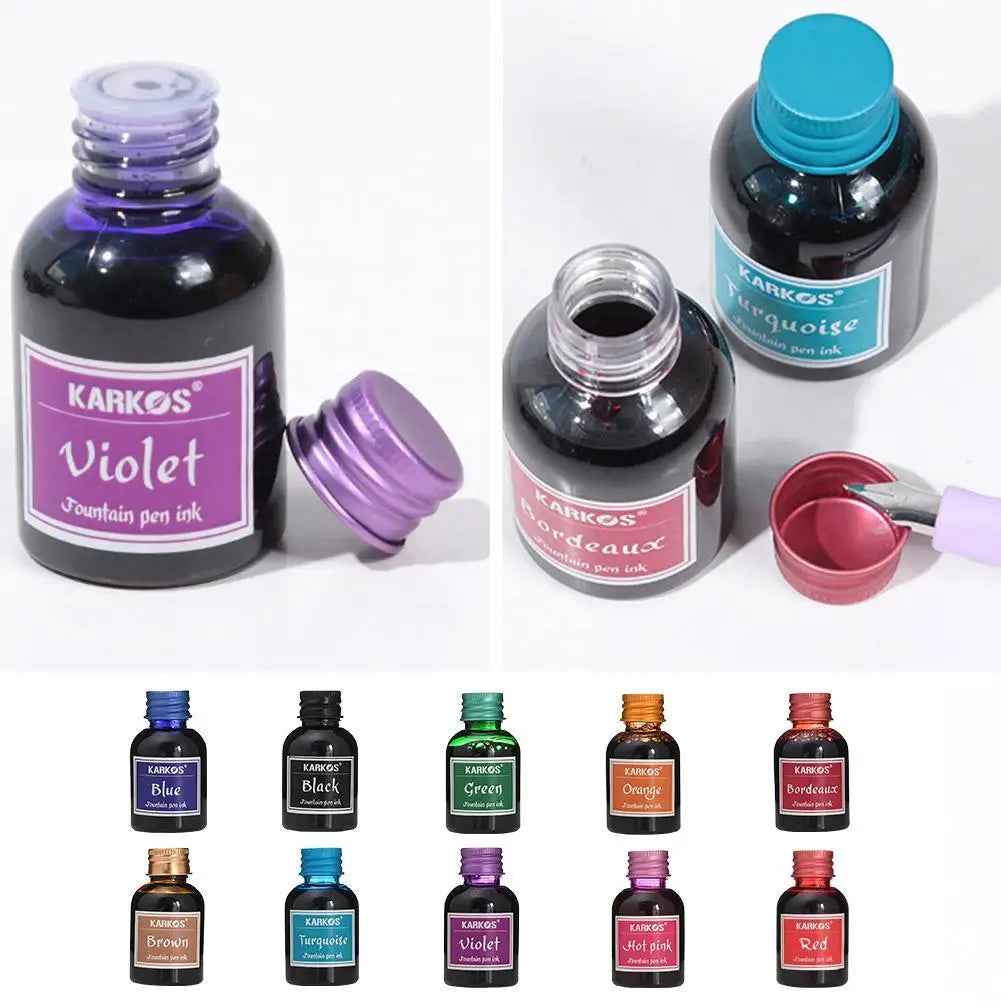 10 Colors 30ML Colorful Fountain Pen Ink Refilling Inks Universal Refill Ink Stationery School Brand New Product School Supplies