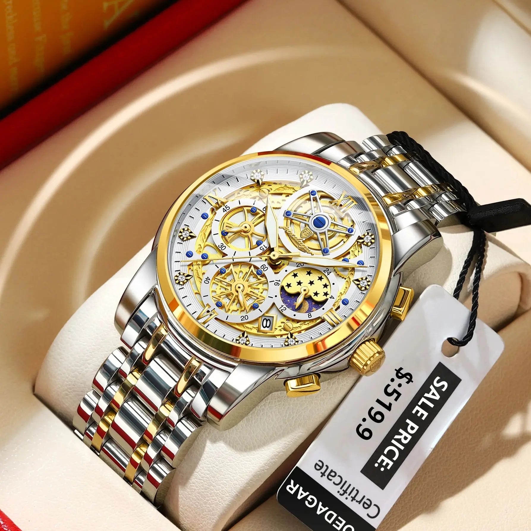 Luxury Waterproof Men's Chronograph Watch with Luminous Date - Smarsty
