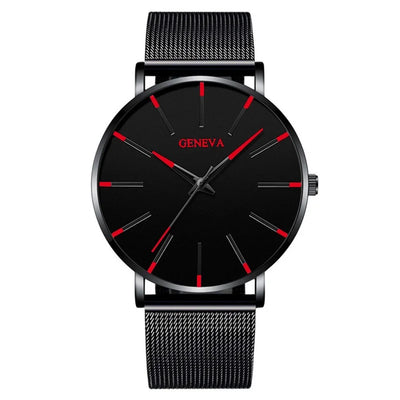Ultra Thin Men's Quartz Watch with Steel Mesh Band - Smarsty