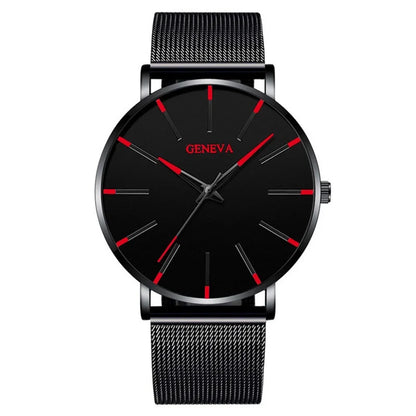 Ultra Thin Men's Quartz Watch with Steel Mesh Band - Smarsty