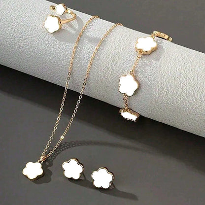 Lucky Five-Petal Flower Jewelry Set for Women - Smarsty