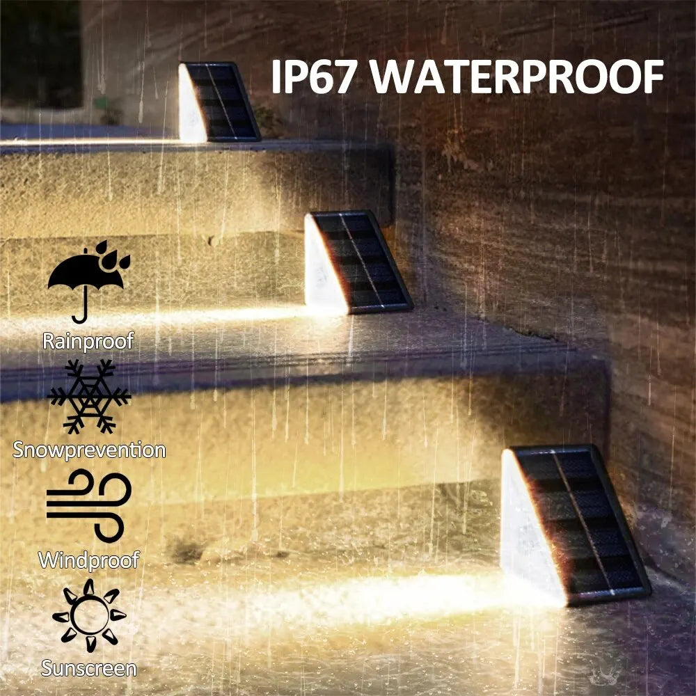 Outdoor Solar Step Lights with RGB Colors for Safe Pathways - Smarsty