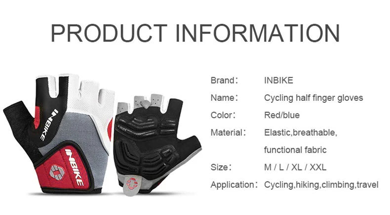 INBIKE Shockproof Gel Cycling Gloves Half Finger - Smarsty