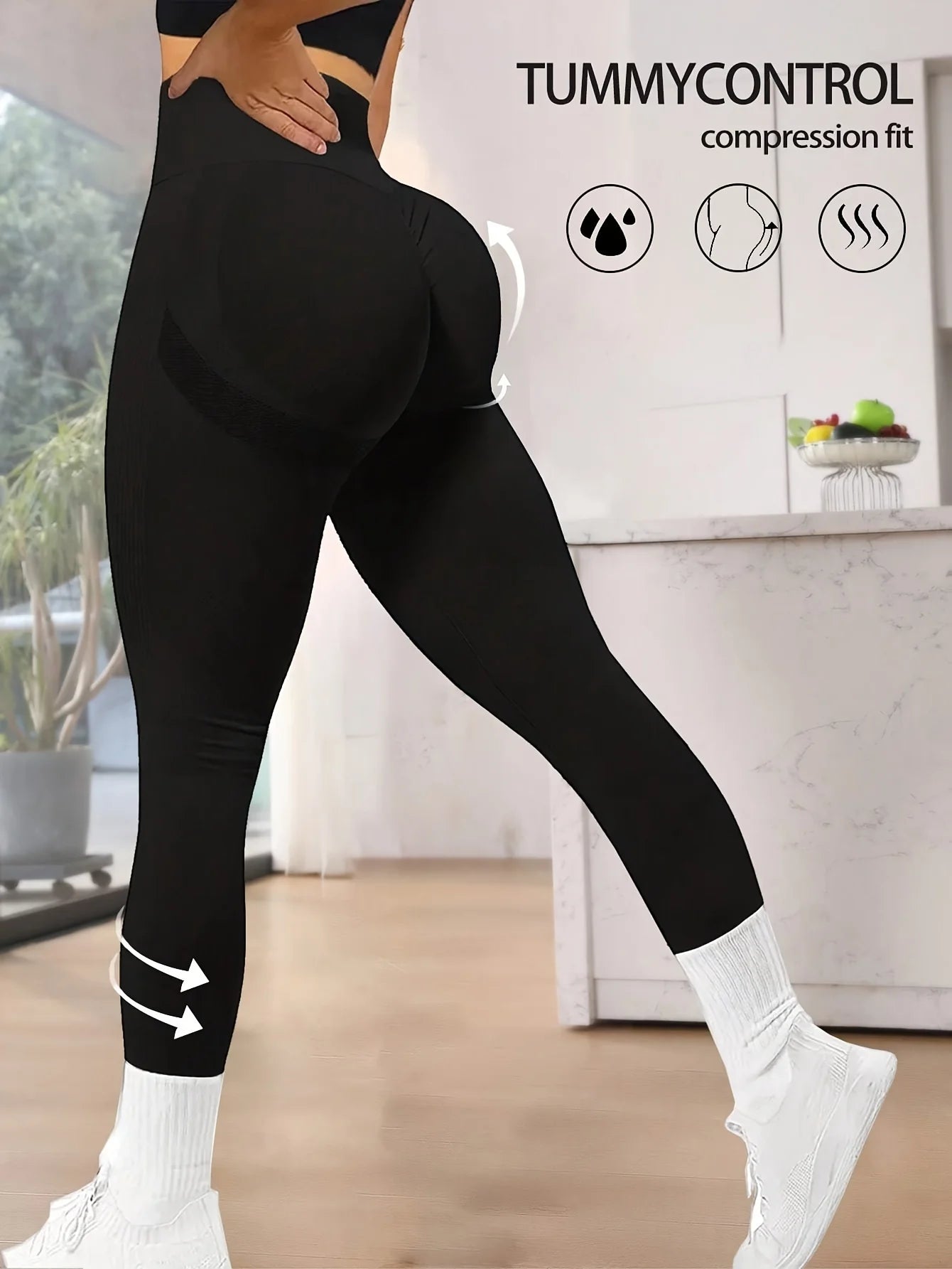 CZGUKE Women's seamless gym yoga pants high waist peach hip solid color tight fitting sports pants yoga cycling sports pants - Smarsty