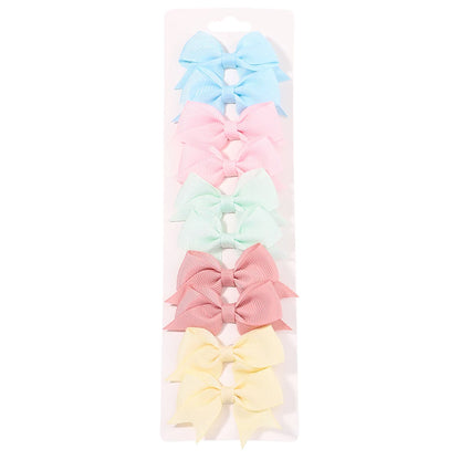 Handmade Baby Girls Bow Hair Clips Set Nontoxic Soft - Smarsty