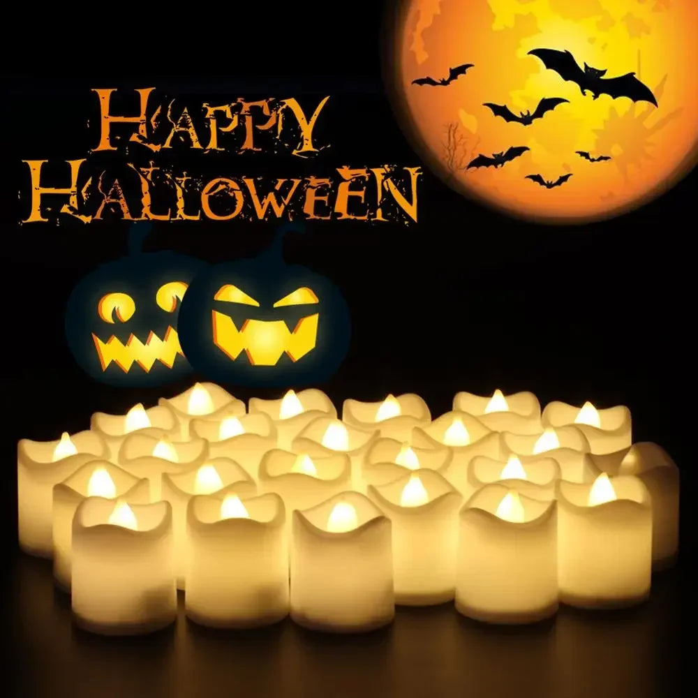 Flameless LED Electronic Candle Lights Creative Wishing Led Tea Lamp Warm White Halloween Wedding Christmas Decor Candle Light