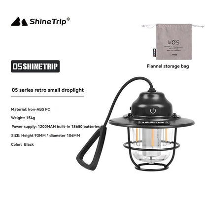 Shine Trip Outdoor Retro Smalldroplight, Campsite Lamp, Atmosphere Lamp, USB Charging Tent Light, LED Camping Hangling Lamp by Smarsty