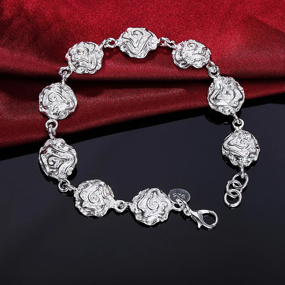 Sterling Silver Square Chain Bracelet Unisex Gift - Smarsty