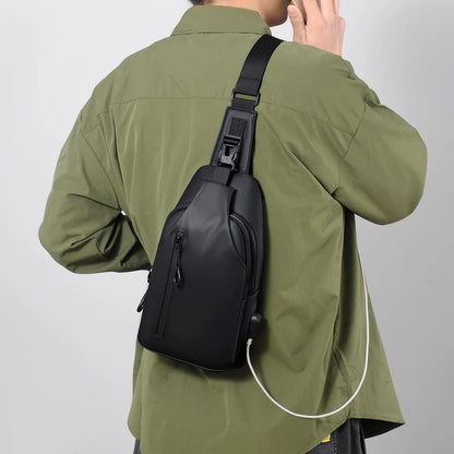 Mens USB Port Chest Bag For Daily Commute And Traveling - Smarsty