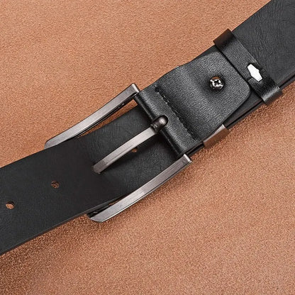 Genuine Leather Mens Casual Belt High Quality Buckle - Smarsty