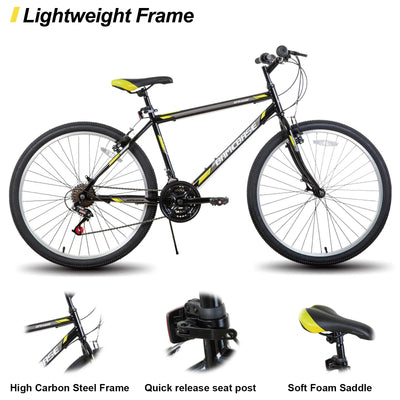 Hiland 24 26 inch Mountain Bike for Men Women, 21 Speeds High-Carbon Steel Frame, Sport Cycling MTB Bicycle for Adult - Smarsty