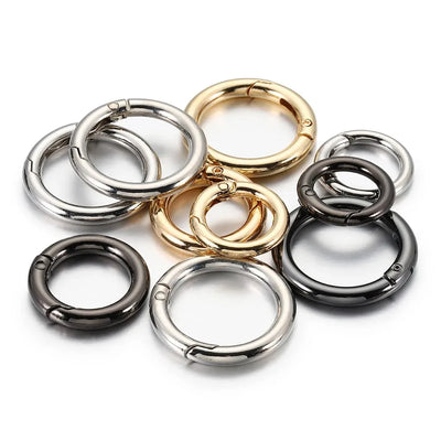6Pcs/lot Metal Spring Gate O Ring Bag Buckle Metal Clasps Carabiner Snap Hook Spring Keyring DIY Bag Luggage Jewelry Accessories - Smarsty