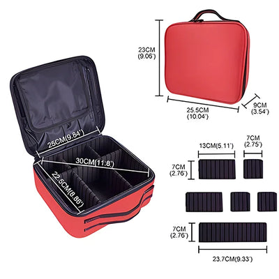 New Makeup Bag for Women Travel Waterproof Necessary Beauty Brush Embroidery Tool Storage Cosmetic Case Professional Makeup Box - Smarsty