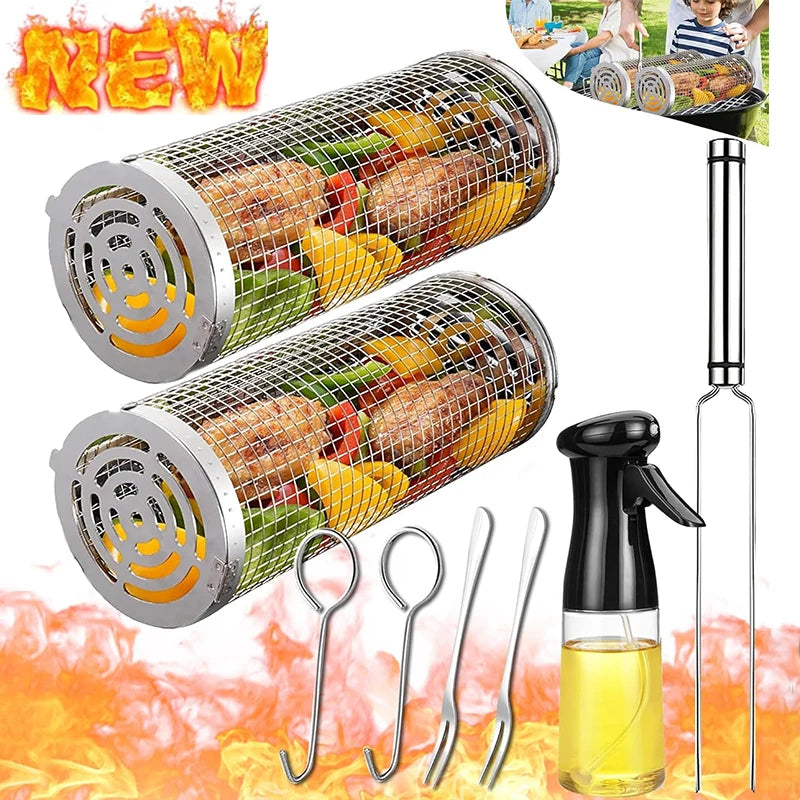 Stainless Steel BBQ Basket for Easy Grilling - Smarsty