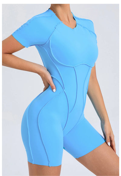 Short Jumpsuit Gym Clothes For Women Sportswear Fitness Overalls Backless Scrunch Booty Yoga Suit Sports Set Outfit - Smarsty