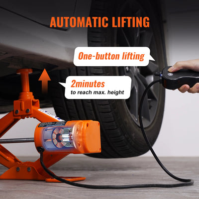 SucceBuy Electric Car Jack 3T Scissor Jack with Electric Impact Wrench 12V Car Jack with Double Saddle for SUV Truck Tire Change