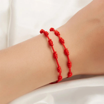 Handmade 7 Knots Red String Bracelet Set for Luck - Smarsty