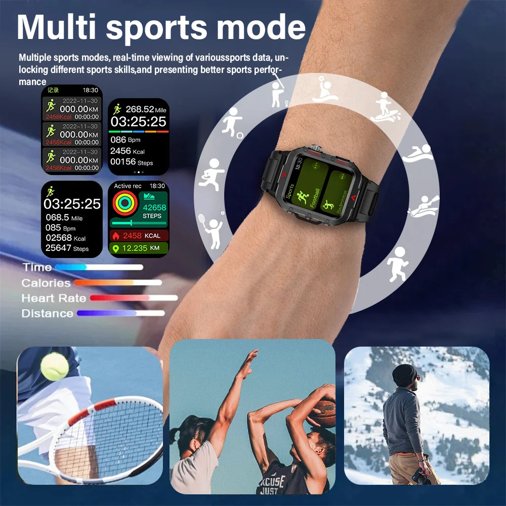LAXASFIT Outdoor Military Smartwatch with Fitness Tracking - Smarsty