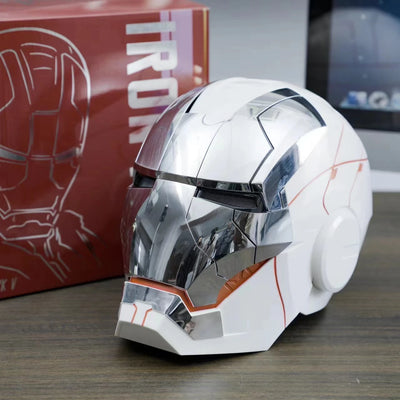 New AutoKing 1:1 Mk5 Iron Man Helmet Cosplay Voice Control Eyes with Light Model Toys for Adult Electric Wearable Christmas Gift - Smarsty