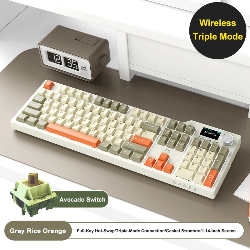 Tri Mode Gaming Keyboard With Hot Swap 104 Keys Gasket