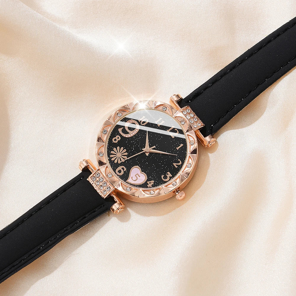Luxury Leather Watch Set for Women with Elegant Design - Smarsty