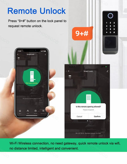 Waterproof Smart Door Lock with Bluetooth and WiFi Control - Smarsty