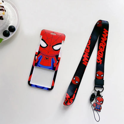 Disney Superhero ID Card Holder Neck Strap Pendant Cool Boys Door Badge Holder Lanyards Keychain Men Work Credential Case Gift - Smarsty