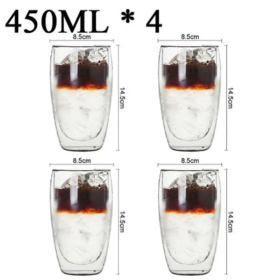 Double Wall Borosilicate Glass Mug Set for Hot Drinks - Smarsty