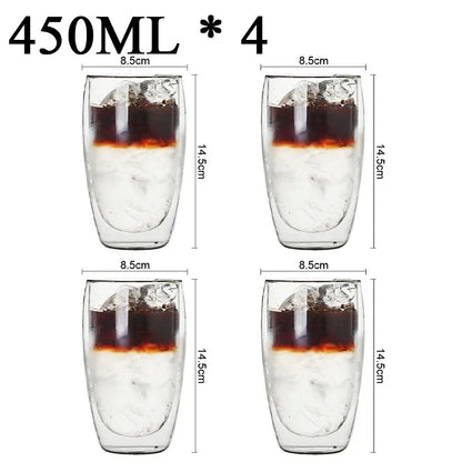 Double Wall Borosilicate Glass Mug Set for Hot Drinks - Smarsty