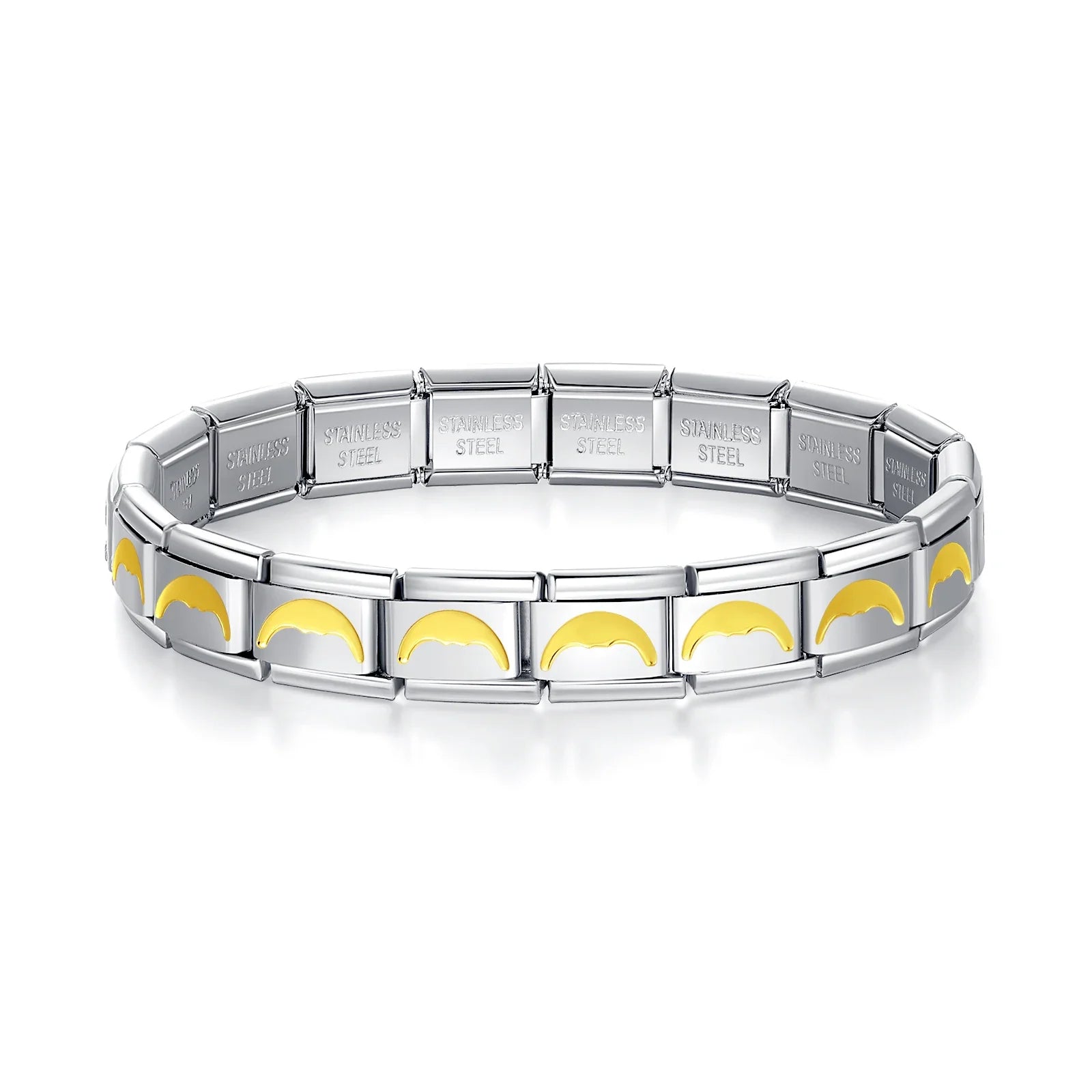 Womens Stainless Steel Charm Bracelet Elastic Fashion Bangle - Smarsty