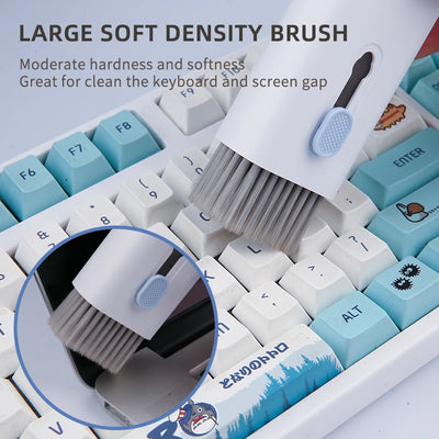 7-in-1 Computer Keyboard Cleaner Brush Kit Earphone Cleaning Pen For Headset Keyboard Cleaning Tools Cleaner Keycap Puller Kit - Smarsty