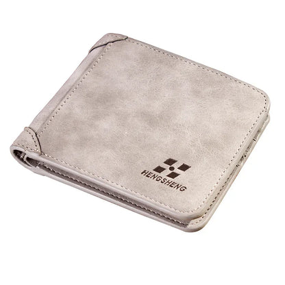 Men's Wallet Leather Billfold Slim Hipster Cowhide Credit Card/ID Holders Inserts Coin Purses Luxury Business Foldable Wallet - Smarsty