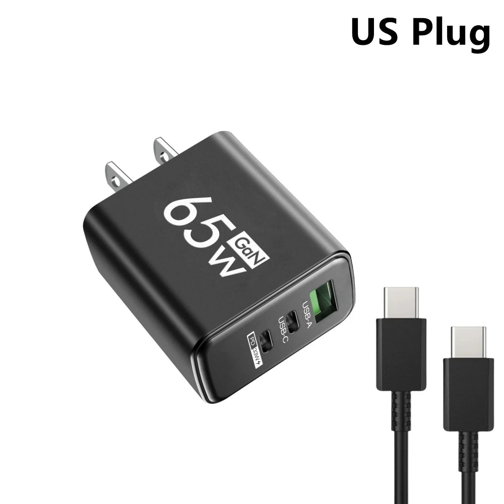 Three Port USB C PD Charger Fast Charge Wall Adapter - Smarsty